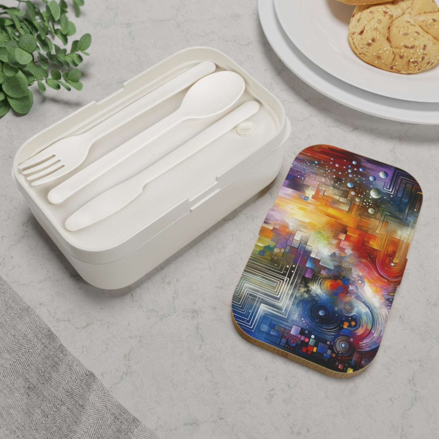 Abstract Technicolor Synthesis Bento Lunch Box - ATUH.ART