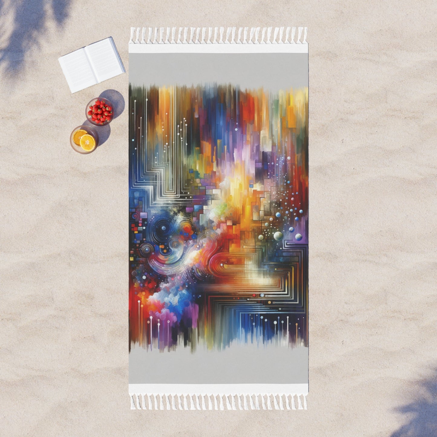 Abstract Technicolor Synthesis Boho Beach Cloth - ATUH.ART