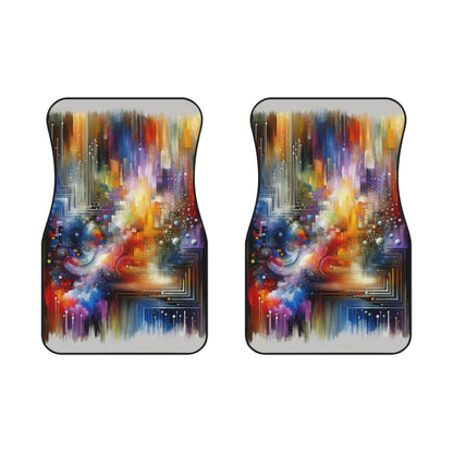 Abstract Technicolor Synthesis Car Mats (2x Front) - ATUH.ART