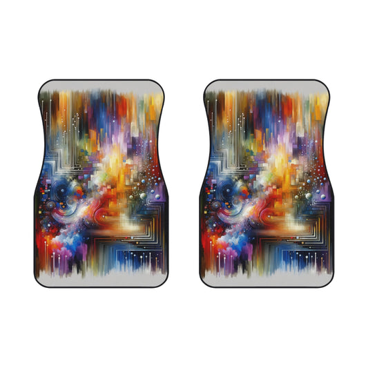 Abstract Technicolor Synthesis Car Mats (2x Front) - ATUH.ART
