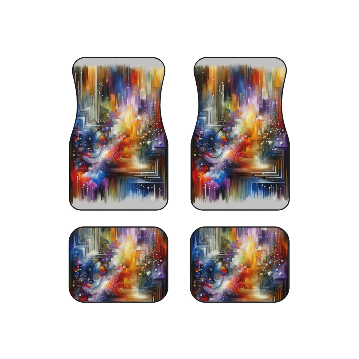 Abstract Technicolor Synthesis Car Mats (Set of 4) - ATUH.ART