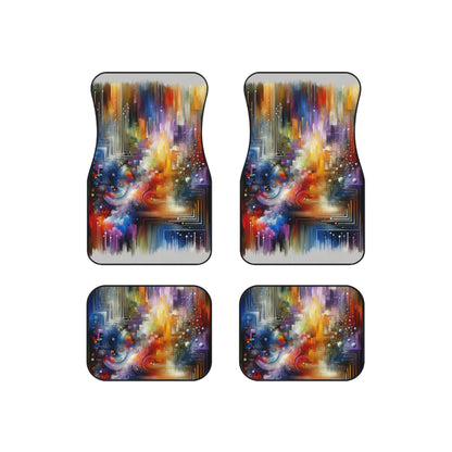 Abstract Technicolor Synthesis Car Mats (Set of 4) - ATUH.ART