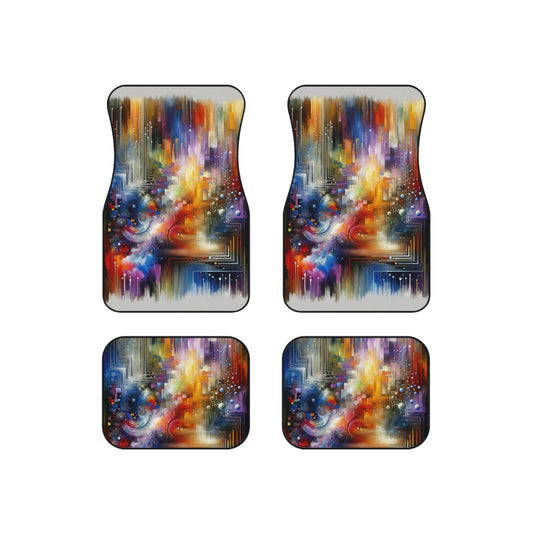 Abstract Technicolor Synthesis Car Mats (Set of 4) - ATUH.ART