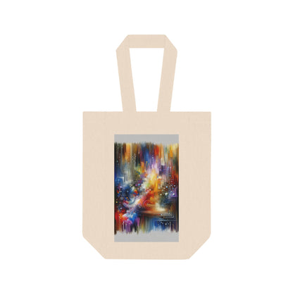 Abstract Technicolor Synthesis Double Wine Tote Bag - ATUH.ART