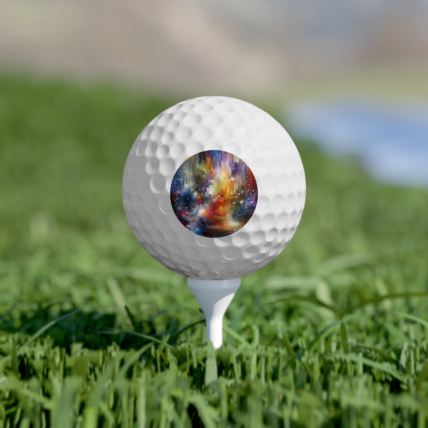 Abstract Technicolor Synthesis Golf Balls, 6pcs - ATUH.ART
