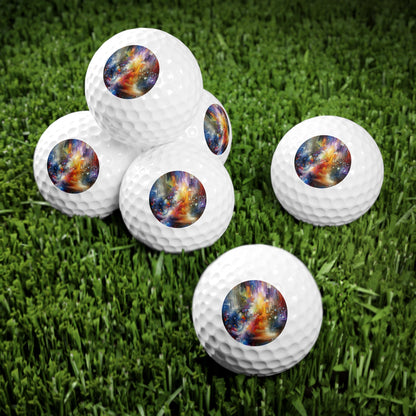 Abstract Technicolor Synthesis Golf Balls, 6pcs - ATUH.ART