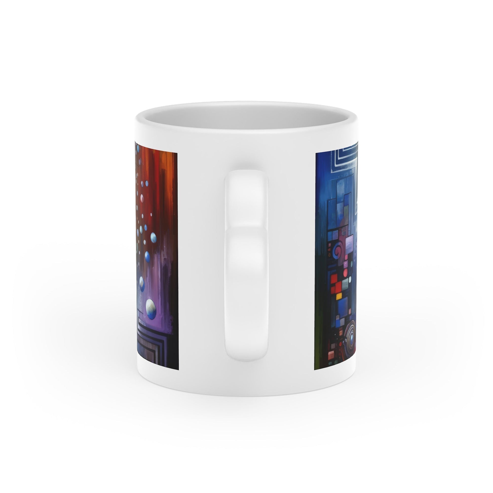 Abstract Technicolor Synthesis Heart-Shaped Mug - ATUH.ART