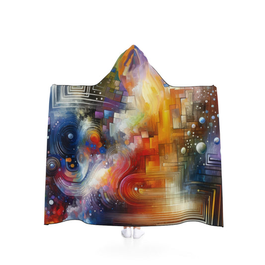 Abstract Technicolor Synthesis Hooded Blanket - ATUH.ART