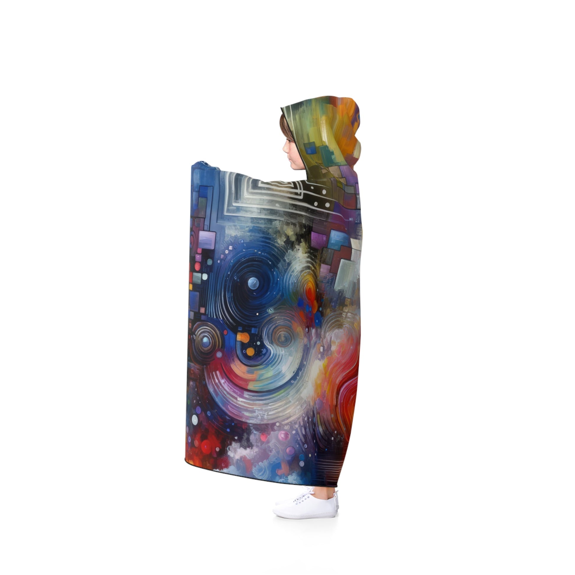 Abstract Technicolor Synthesis Hooded Blanket - ATUH.ART