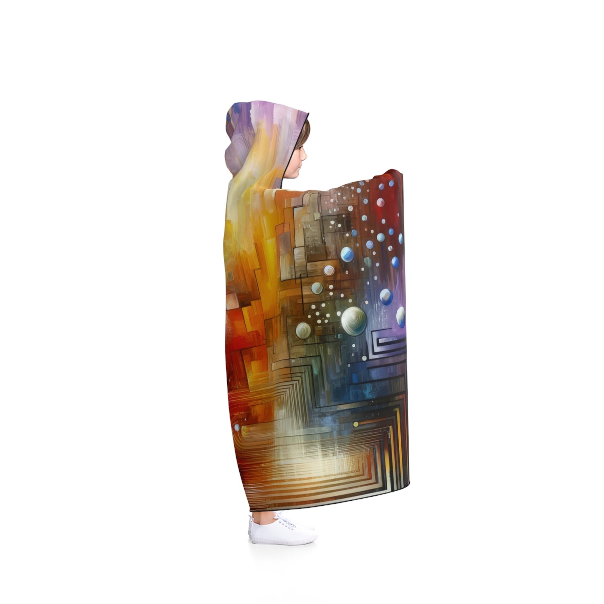 Abstract Technicolor Synthesis Hooded Blanket - ATUH.ART