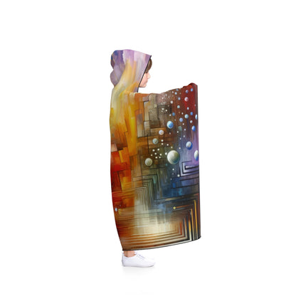 Abstract Technicolor Synthesis Hooded Blanket - ATUH.ART