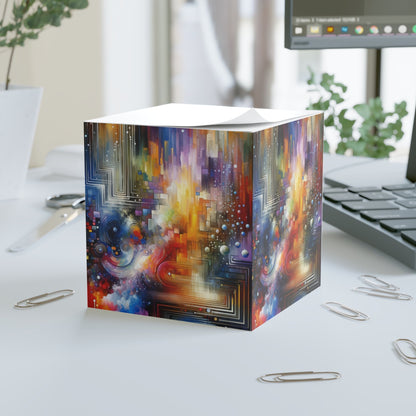 Abstract Technicolor Synthesis Note Cube - ATUH.ART