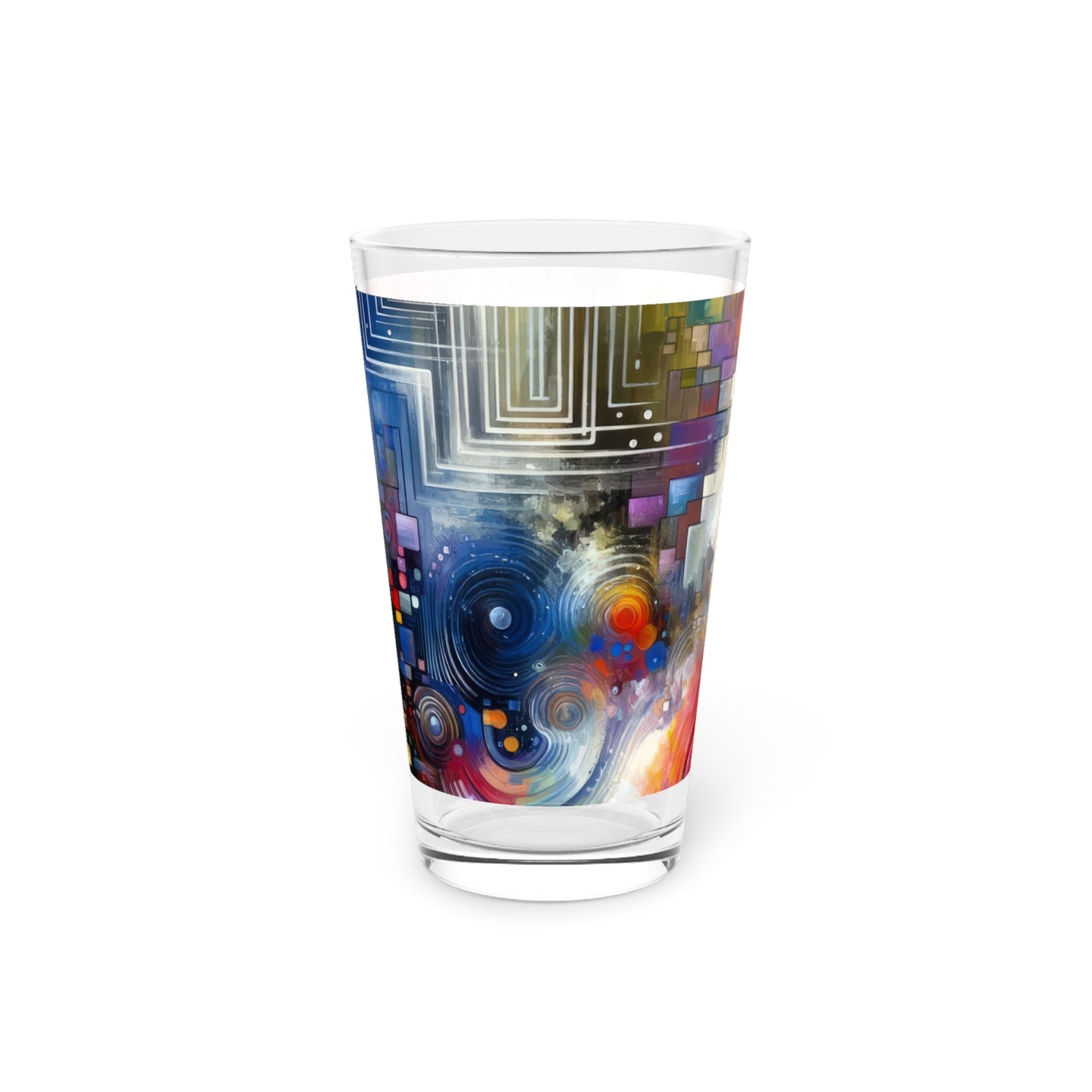 Abstract Technicolor Synthesis Pint Glass, 16oz - ATUH.ART