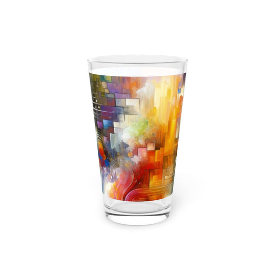 Abstract Technicolor Synthesis Pint Glass, 16oz - ATUH.ART