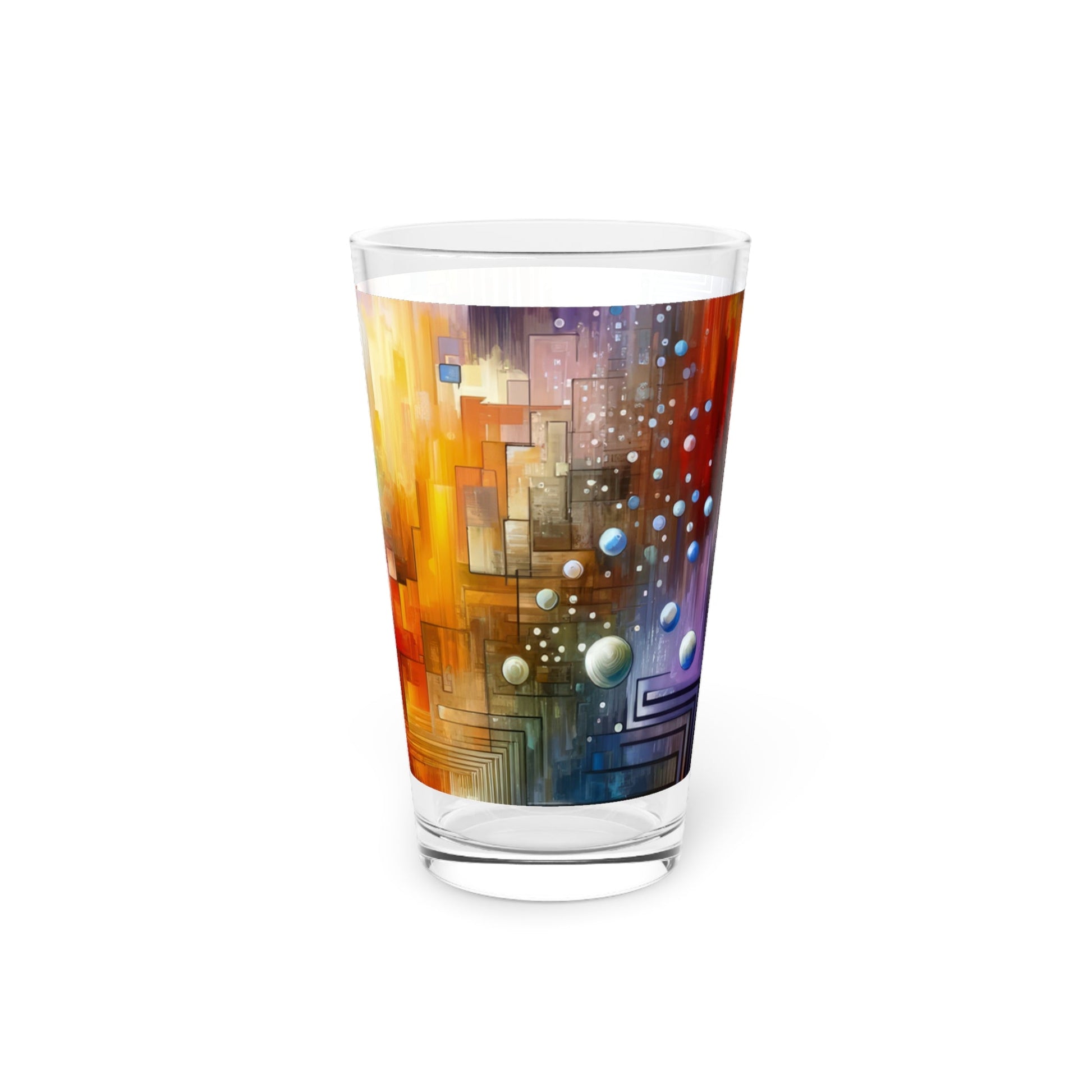 Abstract Technicolor Synthesis Pint Glass, 16oz - ATUH.ART