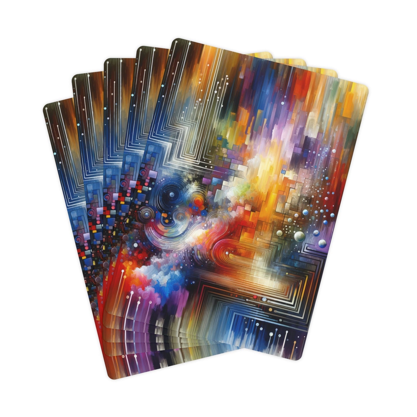 Abstract Technicolor Synthesis Poker Cards - ATUH.ART