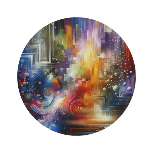 Abstract Technicolor Synthesis Round Rug - ATUH.ART