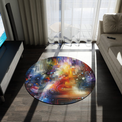 Abstract Technicolor Synthesis Round Rug - ATUH.ART