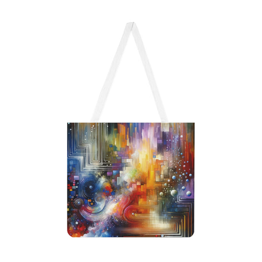 Abstract Technicolor Synthesis Shoulder Tote Bag (AOP) - ATUH.ART