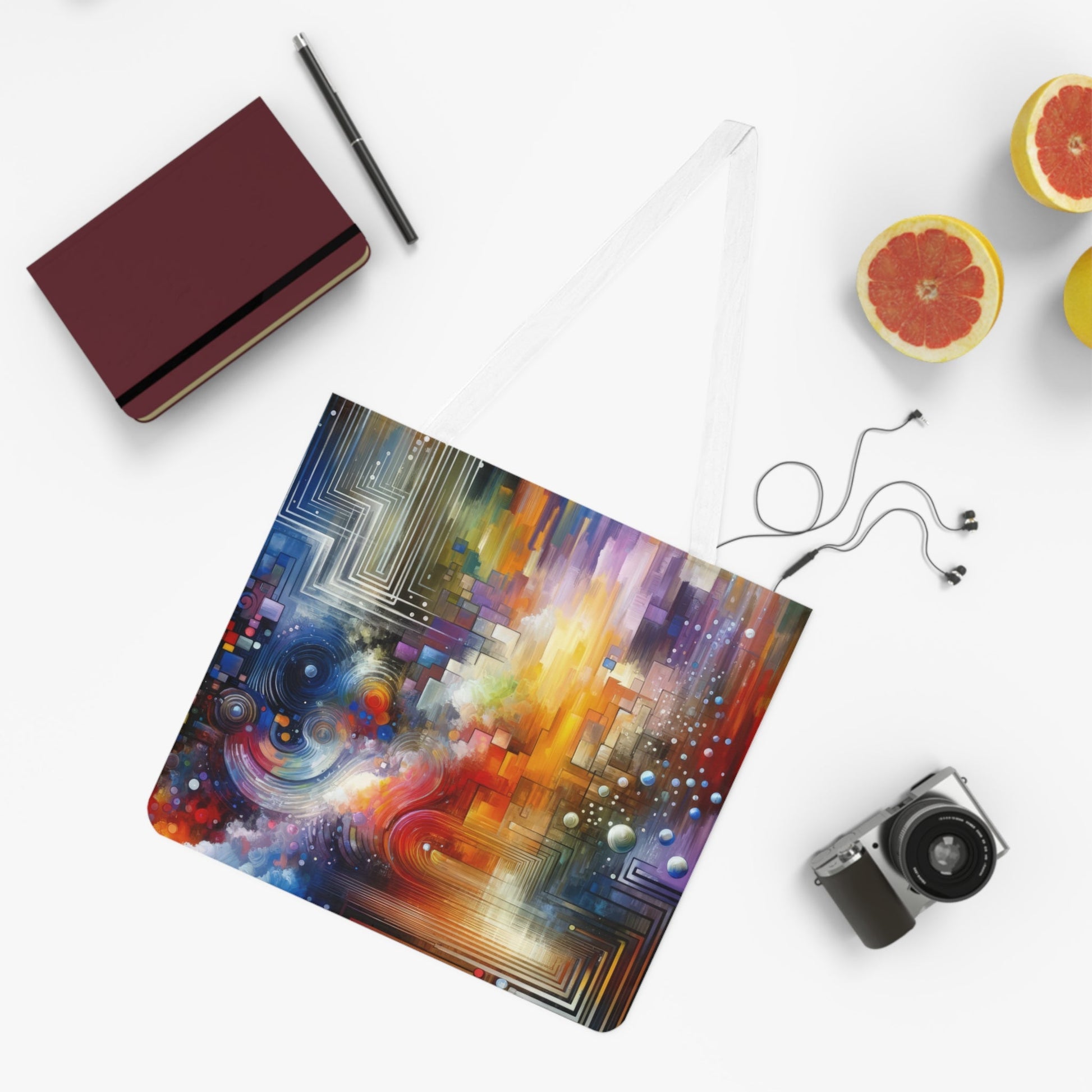 Abstract Technicolor Synthesis Shoulder Tote Bag (AOP) - ATUH.ART