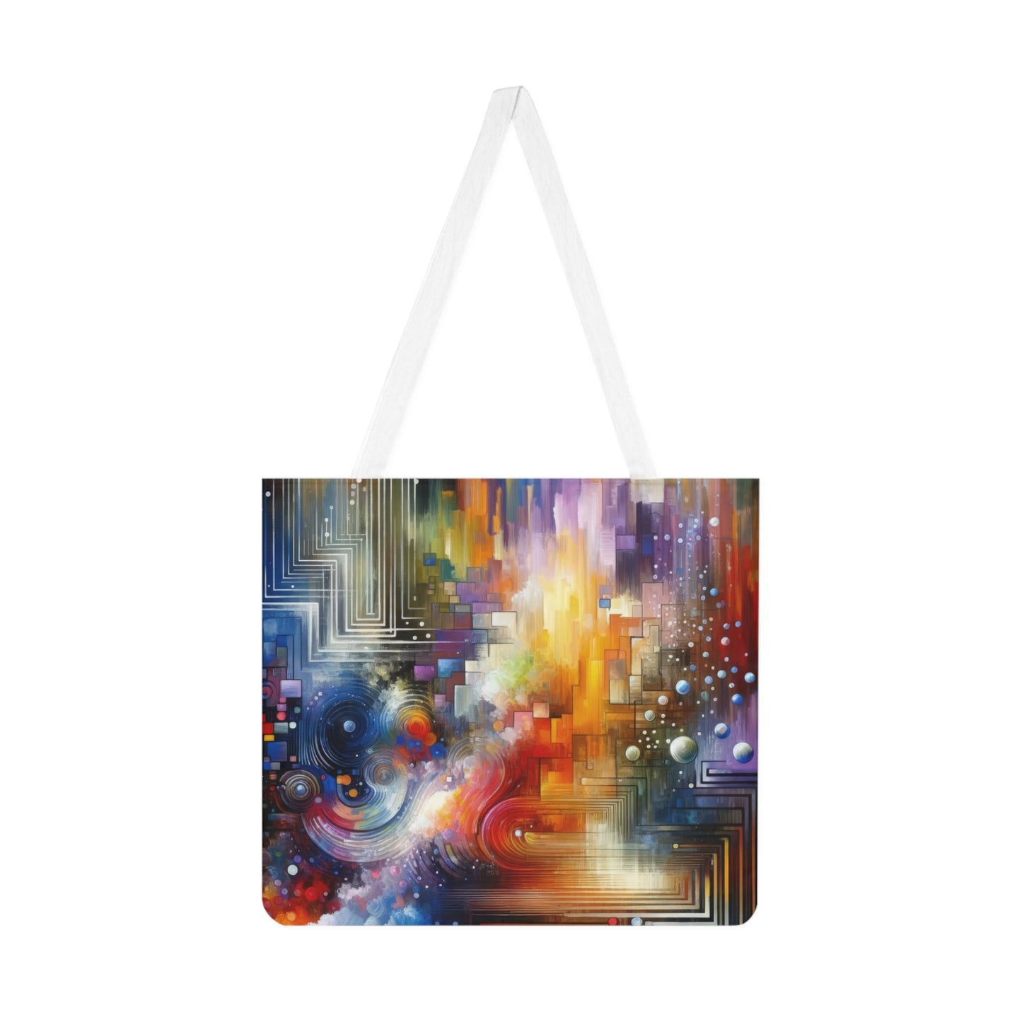 Abstract Technicolor Synthesis Shoulder Tote Bag (AOP) - ATUH.ART