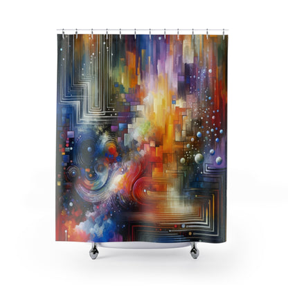Abstract Technicolor Synthesis Shower Curtains - ATUH.ART