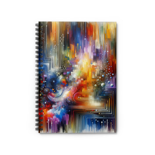 Abstract Technicolor Synthesis Spiral Notebook - Ruled Line - ATUH.ART