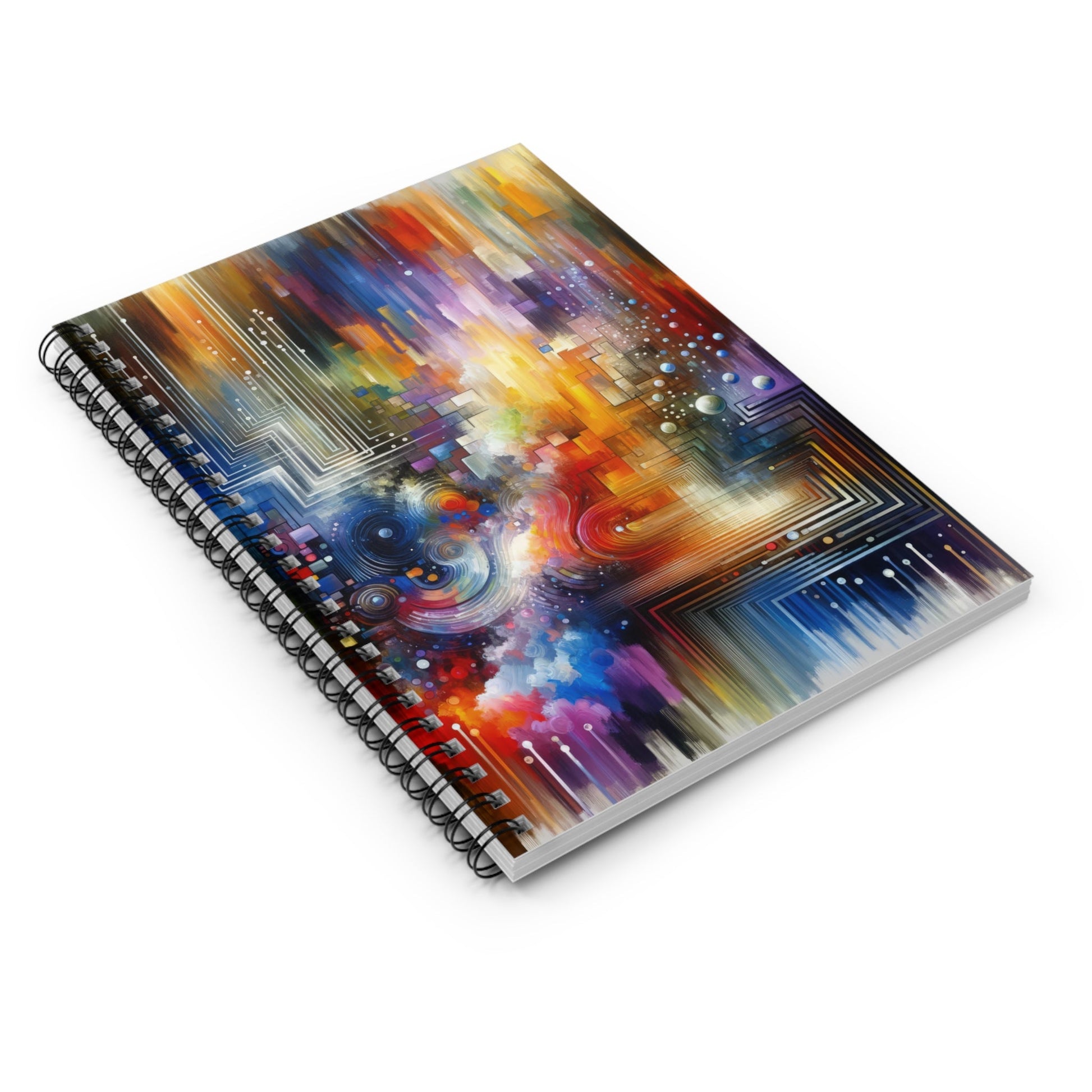 Abstract Technicolor Synthesis Spiral Notebook - Ruled Line - ATUH.ART