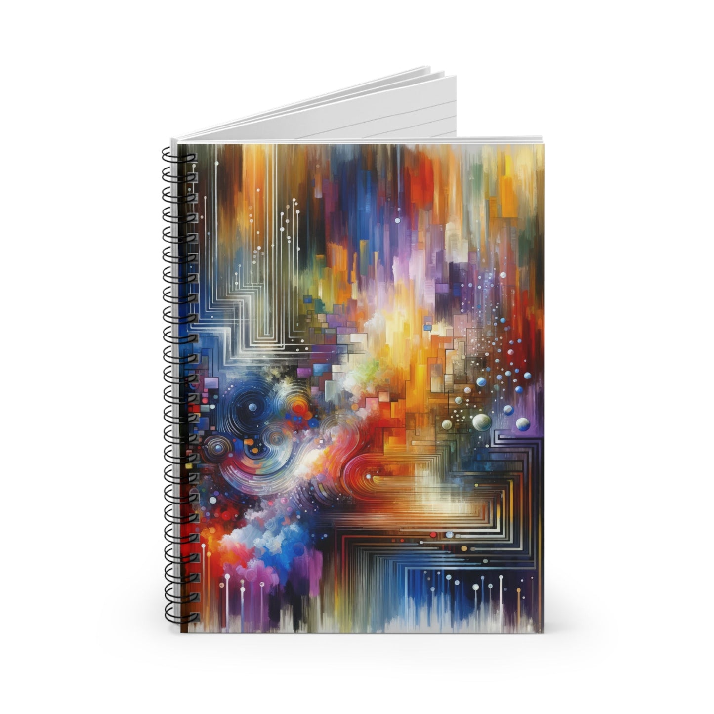 Abstract Technicolor Synthesis Spiral Notebook - Ruled Line - ATUH.ART