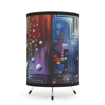 Abstract Technicolor Synthesis Tripod Lamp with High-Res Printed Shade, US\CA plug - ATUH.ART