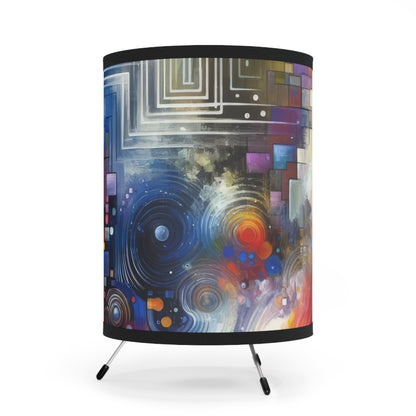 Abstract Technicolor Synthesis Tripod Lamp with High-Res Printed Shade, US\CA plug - ATUH.ART