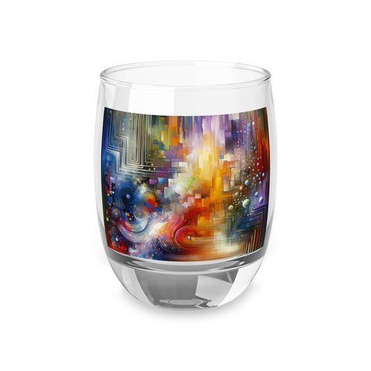 Abstract Technicolor Synthesis Whiskey Glass - ATUH.ART