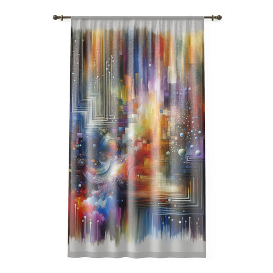 Abstract Technicolor Synthesis Window Curtain - ATUH.ART