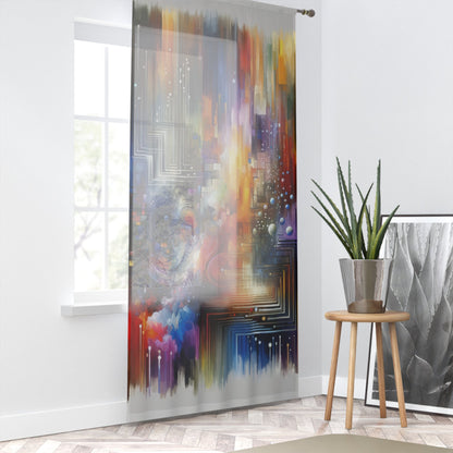 Abstract Technicolor Synthesis Window Curtain - ATUH.ART