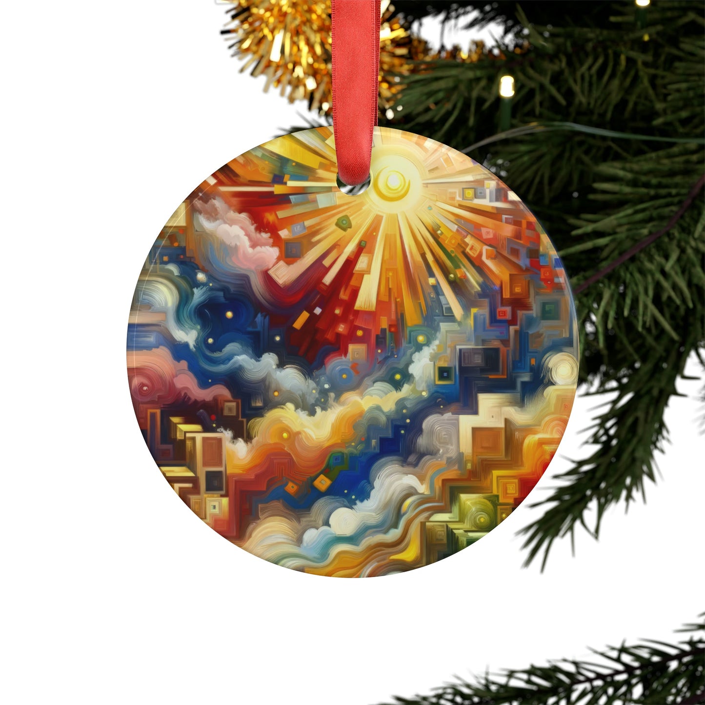 Abundant Resources Burst Acrylic Ornament with Ribbon - ATUH.ART
