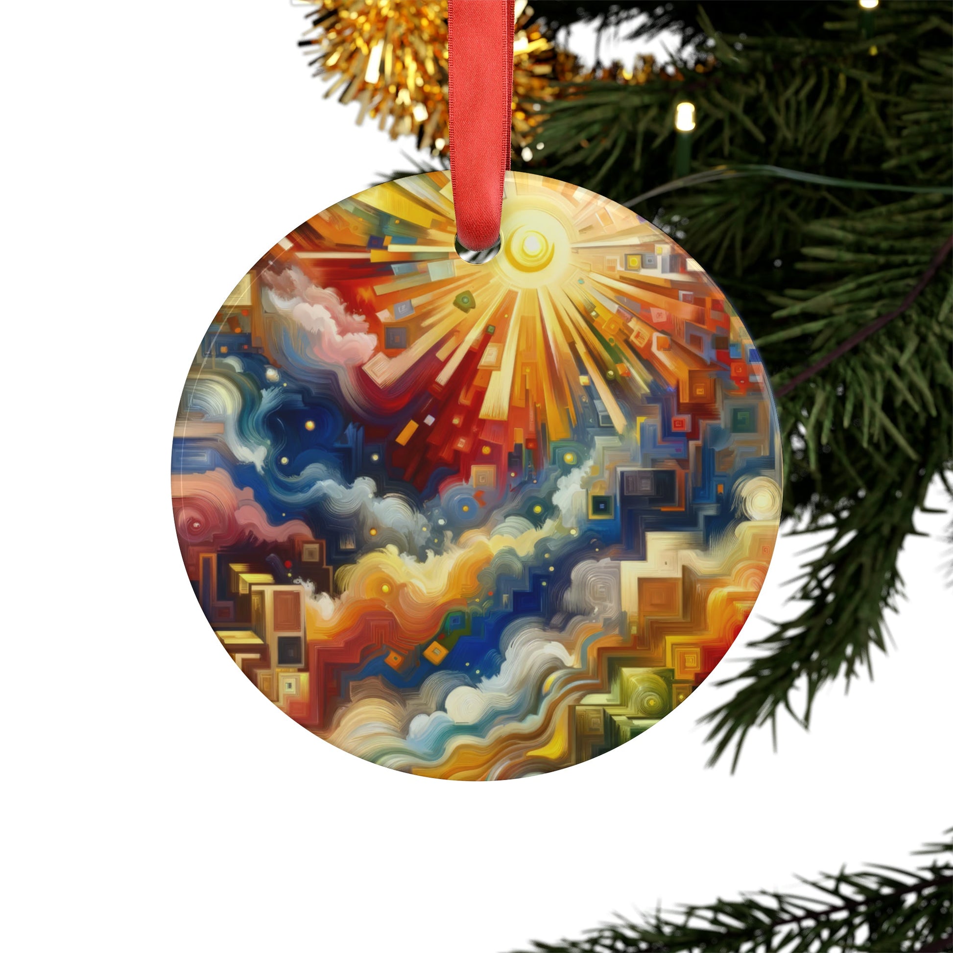 Abundant Resources Burst Acrylic Ornament with Ribbon - ATUH.ART