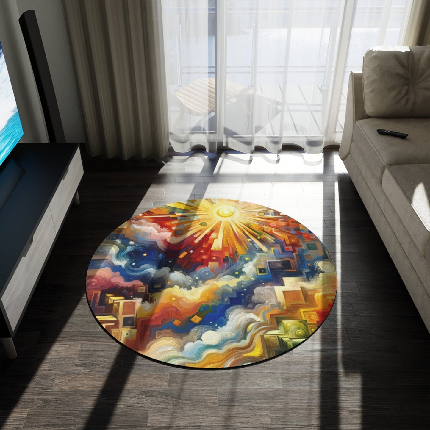 Abundant Resources Burst Round Rug - ATUH.ART