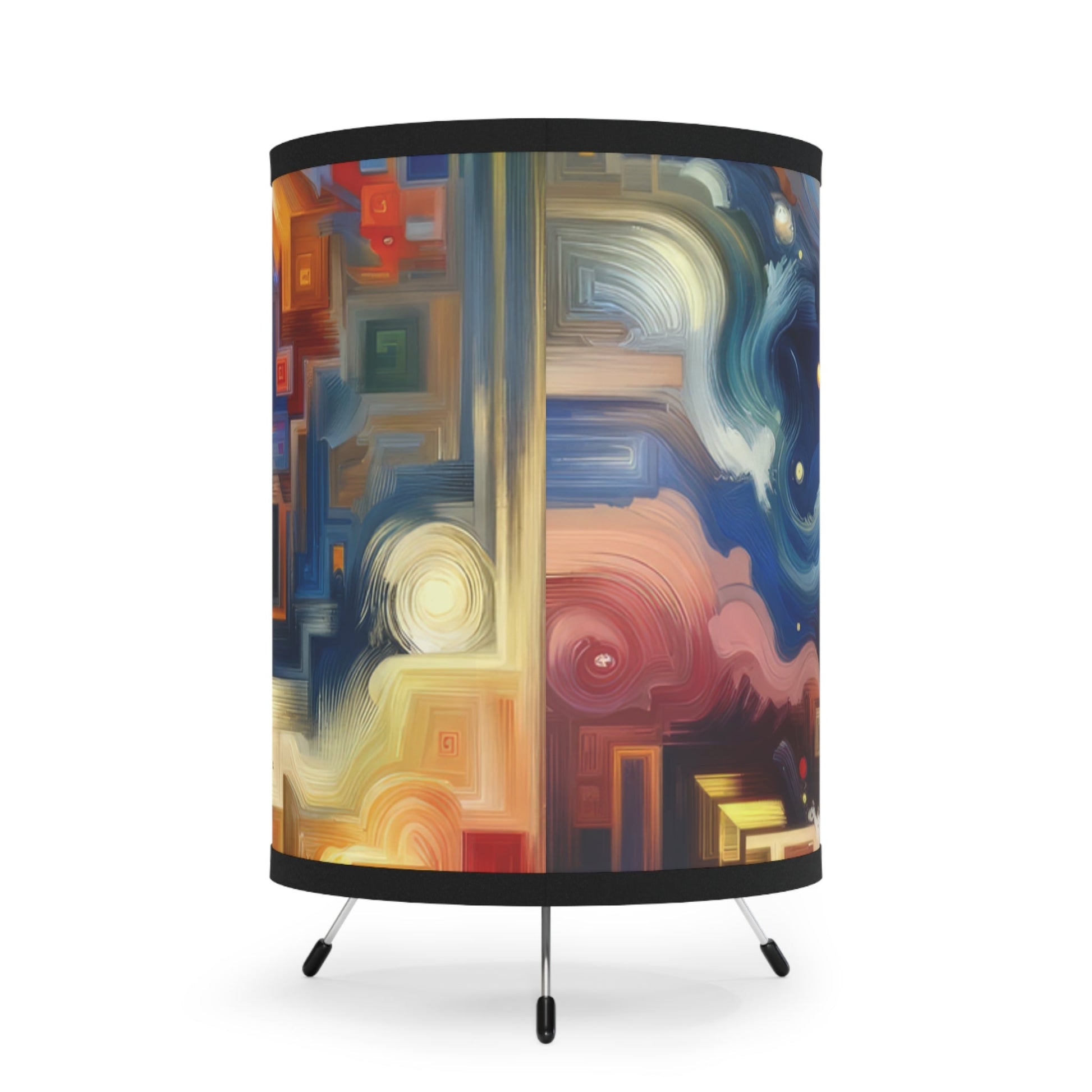 Abundant Resources Burst Tripod Lamp with High-Res Printed Shade, US\CA plug - ATUH.ART