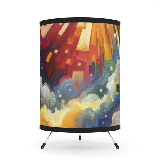 Abundant Resources Burst Tripod Lamp with High-Res Printed Shade, US\CA plug - ATUH.ART