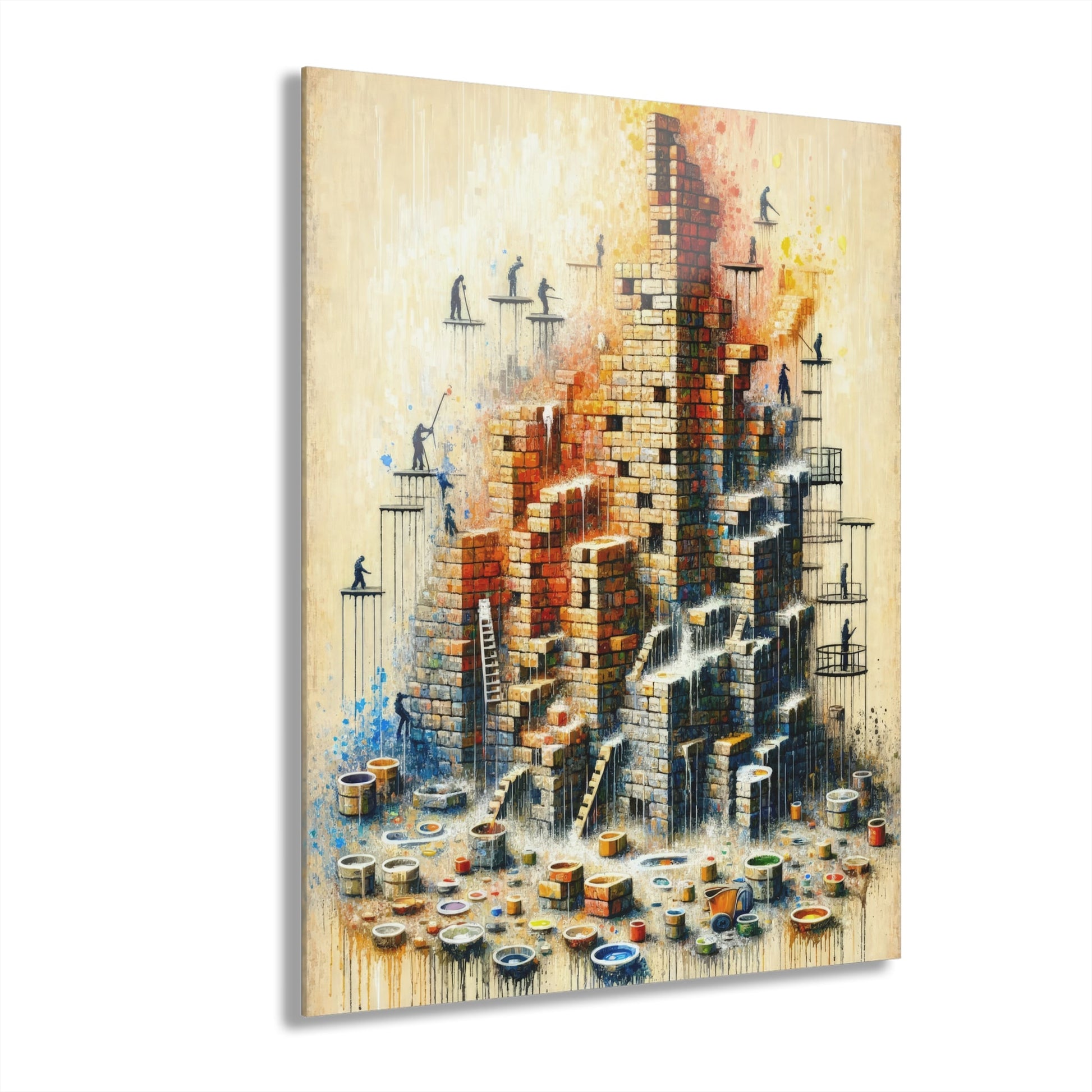Actions Constructing Society Acrylic Prints (French Cleat Hanging) - ATUH.ART