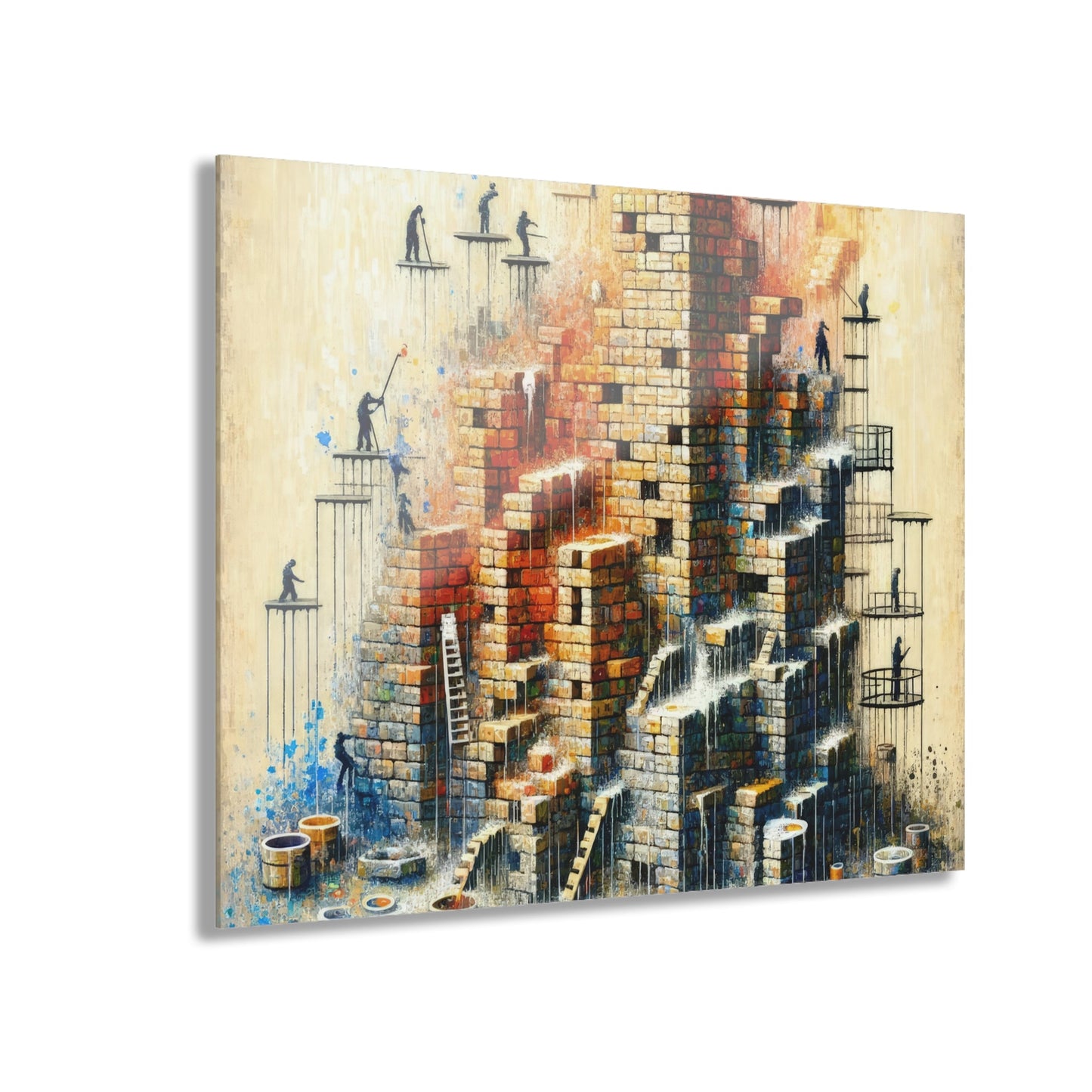 Actions Constructing Society Acrylic Prints (French Cleat Hanging) - ATUH.ART