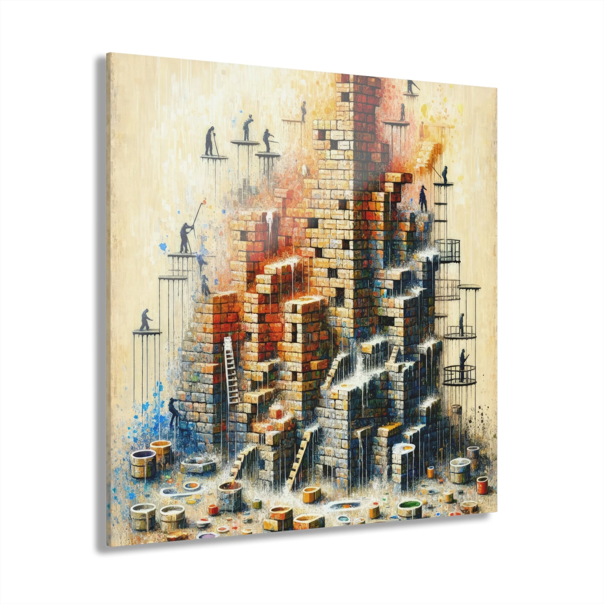 Actions Constructing Society Acrylic Prints (French Cleat Hanging) - ATUH.ART