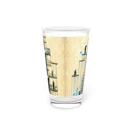 Actions Constructing Society Pint Glass, 16oz - ATUH.ART