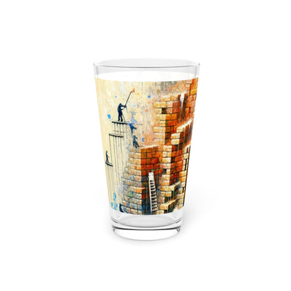 Actions Constructing Society Pint Glass, 16oz - ATUH.ART