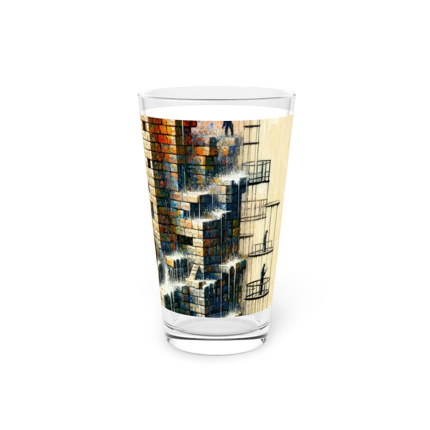 Actions Constructing Society Pint Glass, 16oz - ATUH.ART