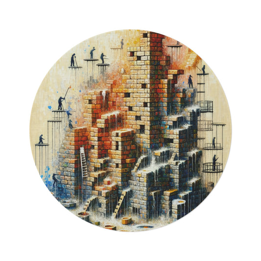 Actions Constructing Society Round Rug - ATUH.ART