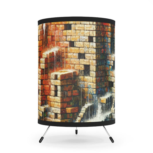 Actions Constructing Society Tripod Lamp with High-Res Printed Shade, US\CA plug - ATUH.ART