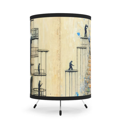 Actions Constructing Society Tripod Lamp with High-Res Printed Shade, US\CA plug - ATUH.ART
