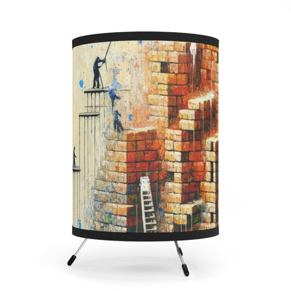 Actions Constructing Society Tripod Lamp with High-Res Printed Shade, US\CA plug - ATUH.ART