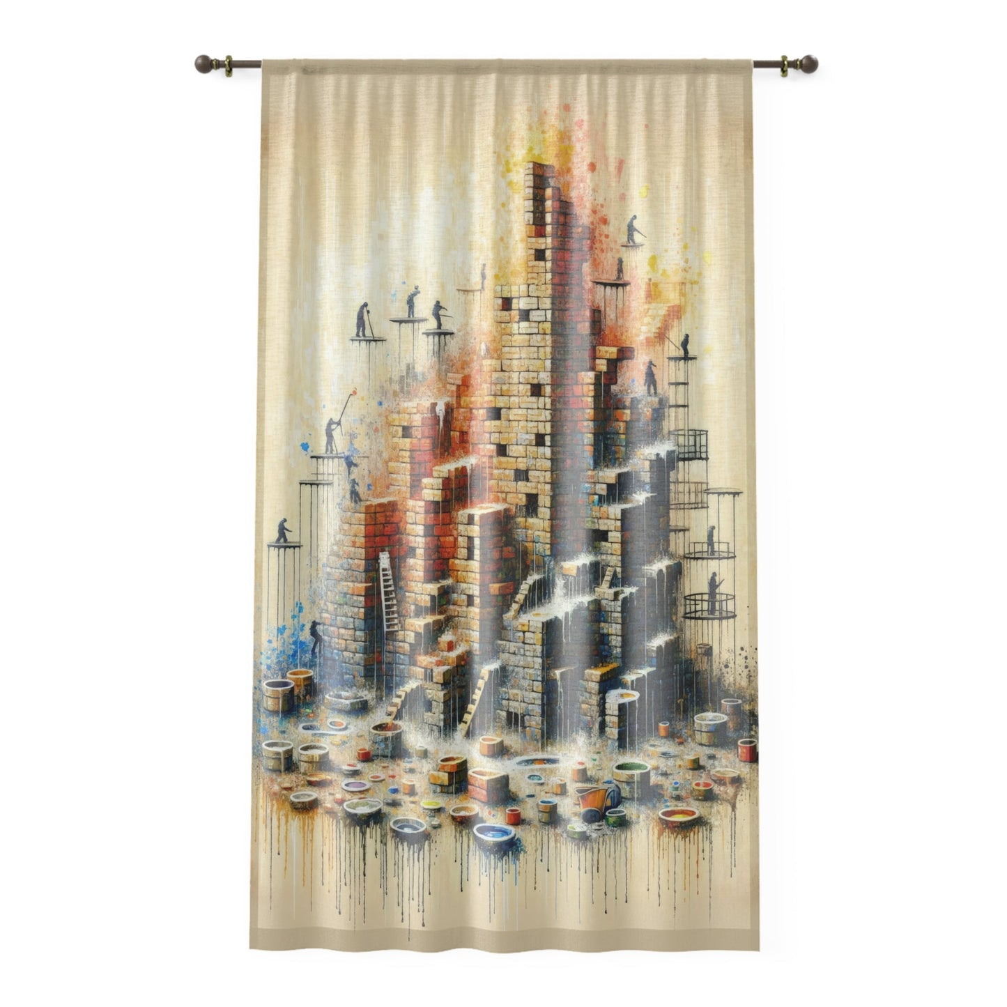 Actions Constructing Society Window Curtain - ATUH.ART